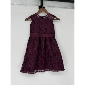 ATUN girls Holiday Party Dress Size 7-8 Purple Christmas Religious Wedding Lace